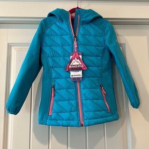 Snozu Girls Fall/Spring Jacket Blue with pink lining, Size 5/6 NWT
